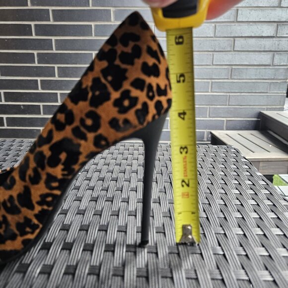 Zara Leopard Print High Heels Pointed Toe Stilettos Sexy Velvet Suede Size 37 - Picture 7 of 10